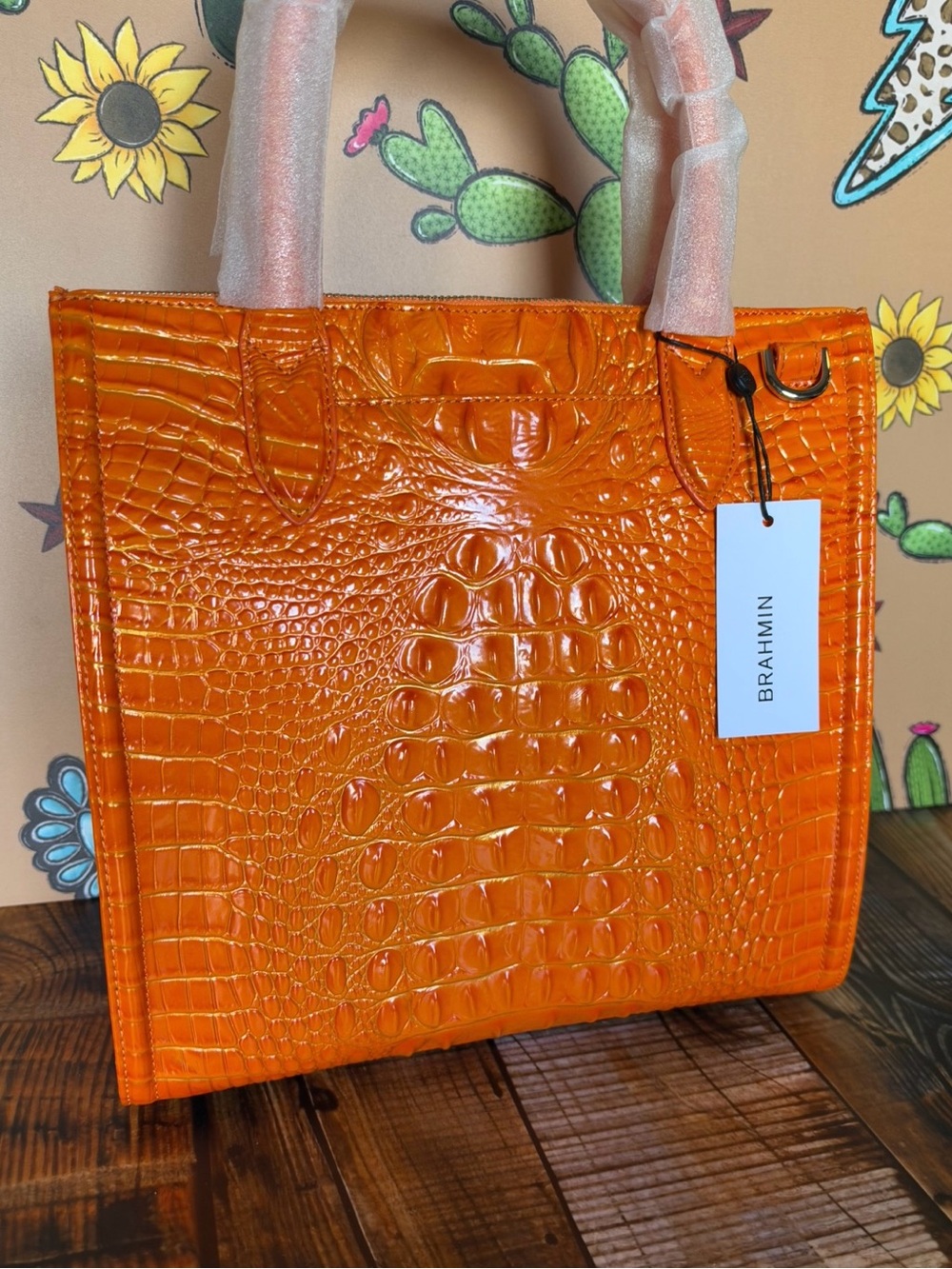 FIRM $ Brahmin Caroline Mango Orange Melbourne Leather Bag New with Tags! - Picture 14 of 14